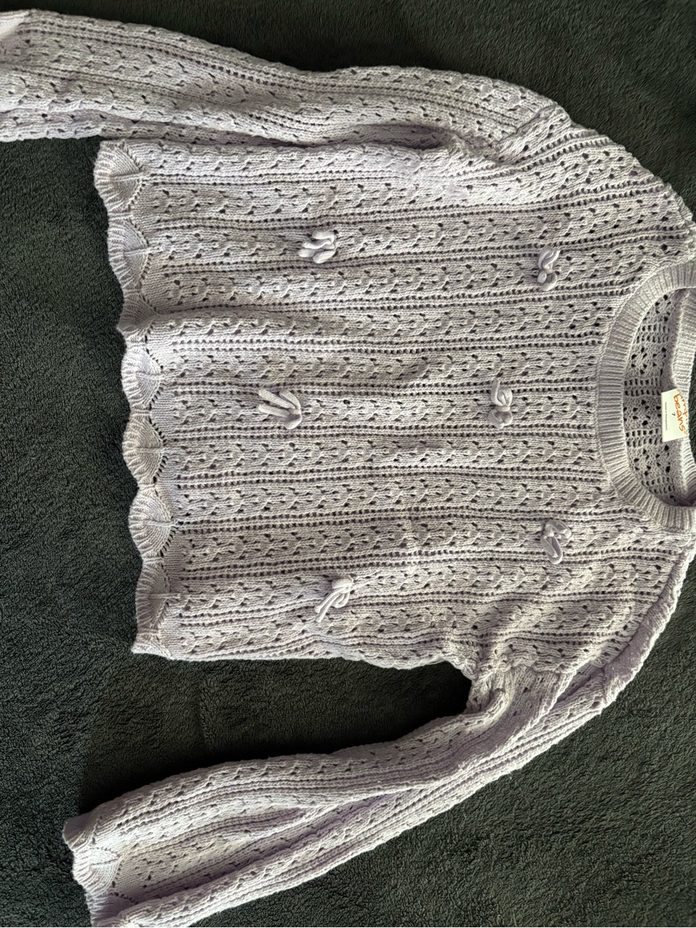 jumping beans Lavender Knit Sweater with Bow Accents